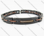 Black Ceramic and Tungsten Inlay Zircon Bracelets - KJB270080