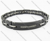 Black Ceramic and Tungsten Inlay Zircon Bracelets - KJB270081