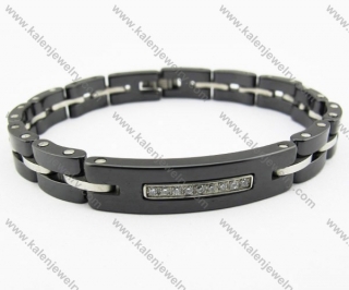 Black Ceramic and Tungsten Inlay Zircon Bracelets - KJB270081