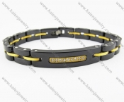 Black Ceramic and Gold Tungsten Inlay Zircon Bracelets - KJB270082