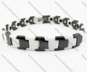 Men's Black & White Ceramic Bracelets - KJB270089