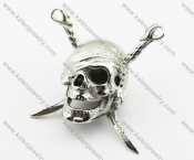 Stainless Steel Casting Skull and Sword Pair Pendants KJP140088