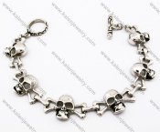 6pcs Skulls Stainless Steel Casting Bracelets in length of 8.20 inch - KJB170043
