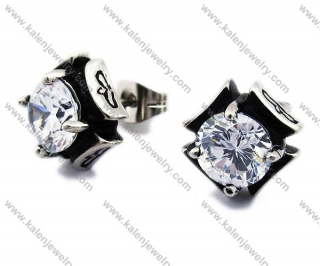 Stainless Steel Zircon Stone Earrings - KJE170006