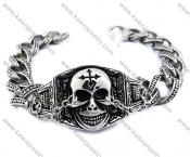Stainless Steel Nose Chain Skull Bracelet - KJB200085