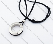 Black Leather Necklaces - KJN050011