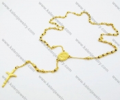 600 ×4 mm Stainless Steel Rosary Necklaces with Cross - KJN100003