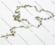 610 ×8 mmStainless Steel Rosary Necklaces with Cross - KJN100005