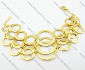 220 × 23 mm Stainless Steel Fashion Cutting Ring Bracelet - KJB100031