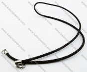 Leather Necklaces with Steel Accessories - KJN050026