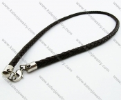 Leather Necklaces with Steel Accessories - KJN050028