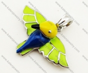 Stainless Steel Colourful Hummingbird Pendant - KJP090320