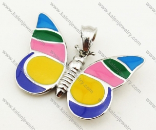 Stainless Steel Colourful Butterfly Pendant - KJP090321