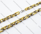 590×8mm Gold Stainless Steel Mens Necklace - KJN150099