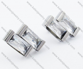 Stainless steel Inlay Zircon Stones Ear Stud / Ear Nail - KJE050769