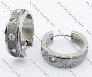 Stainless Steel Stone Earrings - KJE050764