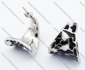 Stainless Steel Black & White Epoxy Earrings - KJE050766