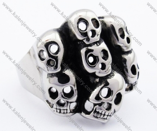 Stainless Steel Skull Ring - KJR330001