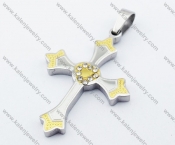 Gold Plating Stainless Steel Cross Pendant - KJP051111
