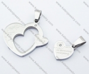 Stainless Steel Heart Couples Pendants - KJP051110