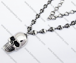 Big & Heavy Stainless Steel Skull Necklace - KJN170020