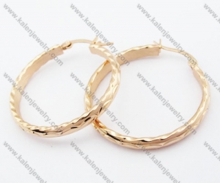 Stainless Steel Rose Gold Earrings For Women - KJE050862