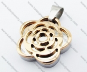 Stainless Steel Rose Gold Flower Pendant - KJP051129