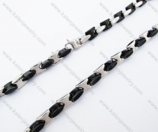 595×10mm Punk Stainless Steel Black Plating Necklace - KJN150148