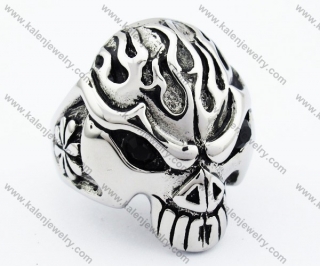 Black Eyes Alien Skull Biker Jewelry Punk Ring - KJR090279