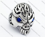 Blue Eyes Alien Skull Biker Jewelry Punk Ring - KJR090280