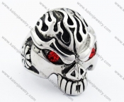 Red Eyes Alien Skull Biker Jewelry Punk Ring - KJR300003