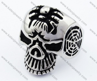 Spider Skull Biker Ring - KJR330003
