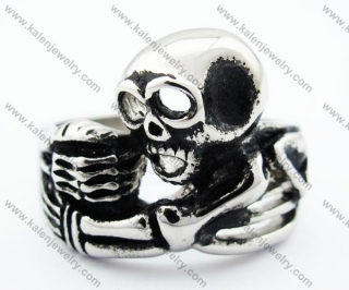 Skull Hug Biker Ring - KJR330057