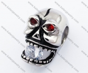 Red Eyes and Inlay Clear Zircon Skull Biker Pendant - KJP170151