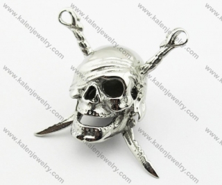 Skull With Two Sword Biker Jewelry Pendant - KJP140088
