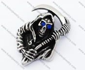 Blue Eyes Death Messenger Skull Biker Jewelry Punk Pendant - KJP090414