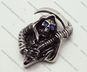 Blue Eyes Death Messenger Skull Biker Jewelry Punk Pendant - KJP090172