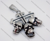 3 Skull Cross Biker Pendant - KJP010028