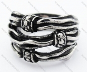 Stainless Steel Silk Scarf Ring - KJR370015