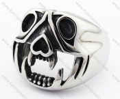 Stainless Steel Skull Ring - KJR370025