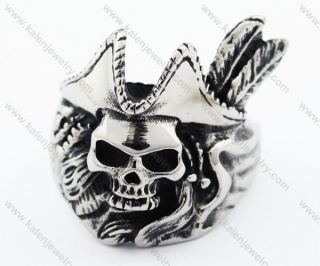 Stainless Steel Pirates Skull Ring - KJR370029