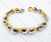 210×10.5mm Stainless Steel Gold S Bracelet - KJB100072