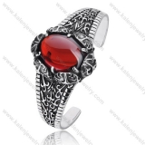 Vintage Stainless Steel Ruby | Red Zircon Stone Bangle - KJB350046