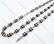 Half Black Plating Necklace & Bracelet Jewelry Set - KJS380002