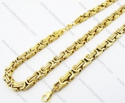 Gold Plating Necklace & Bracelet Jewelry Set - KJS380004