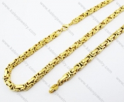 Gold Plating Necklace & Bracelet Jewelry Set - KJS380006
