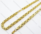 Gold Plating Necklace & Bracelet Jewelry Set - KJS380007
