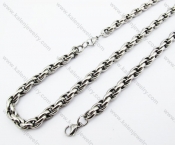 Half Black Plating Necklace & Bracelet Jewelry Set - KJS380013