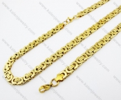 Gold Plating Necklace & Bracelet Jewelry Set - KJS380022