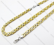 Gold Plating Necklace & Bracelet Jewelry Set - KJS380026